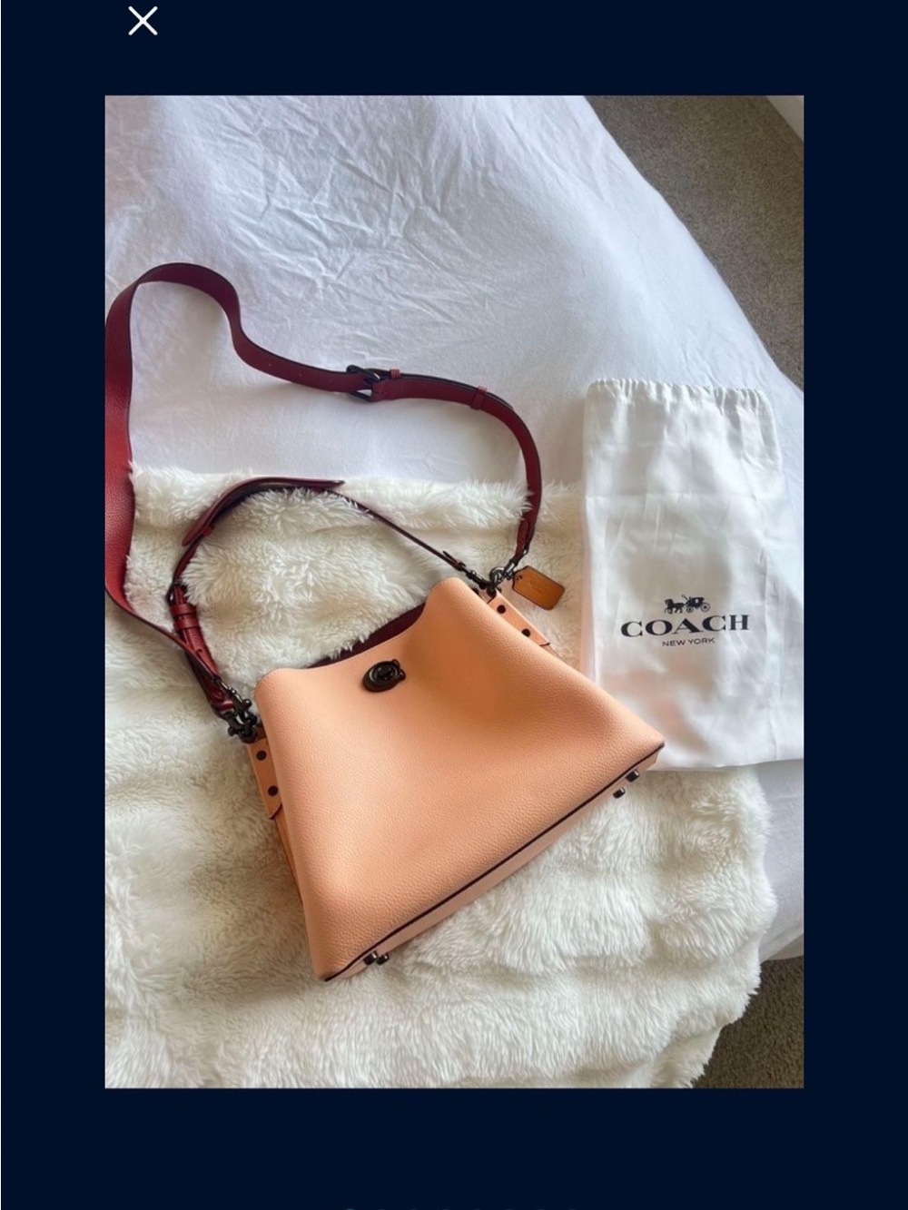 Coach Two-Tone Blush Pink & Burgundy  with wallet included